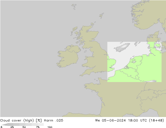 Cloud cover (high) Harm .025 We 05.06.2024 18 UTC