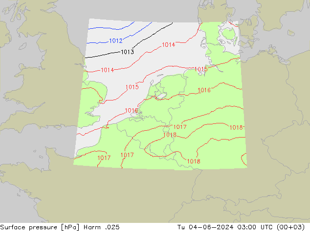 Surface pressure Harm .025 Tu 04.06.2024 03 UTC