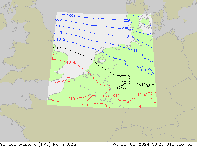 приземное давление Harm .025 ср 05.06.2024 09 UTC