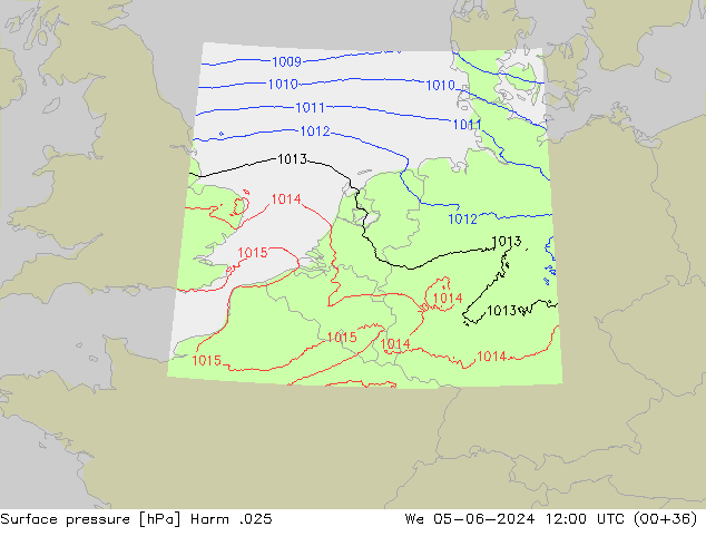 Atmosférický tlak Harm .025 St 05.06.2024 12 UTC