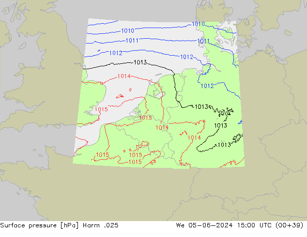 Atmosférický tlak Harm .025 St 05.06.2024 15 UTC