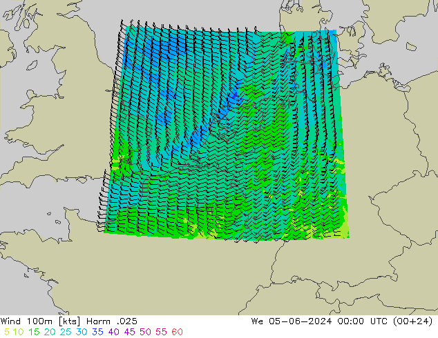 Viento 100m Harm .025 mié 05.06.2024 00 UTC