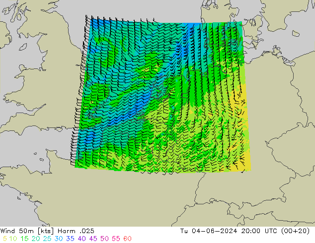 Wind 50m Harm .025 Tu 04.06.2024 20 UTC