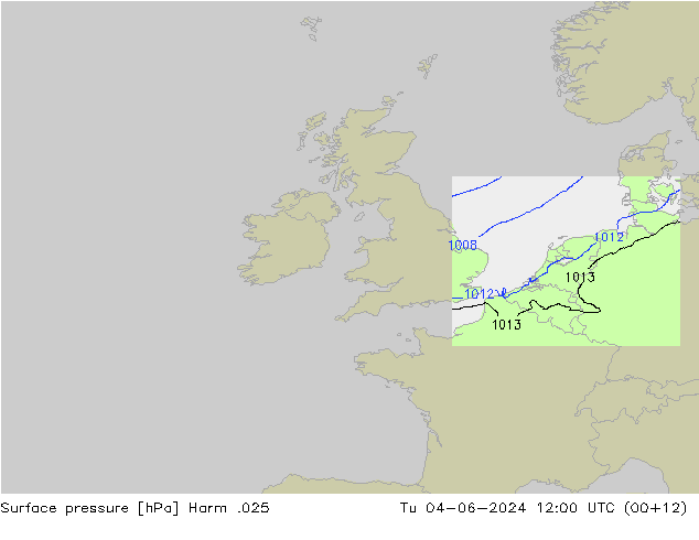 Surface pressure Harm .025 Tu 04.06.2024 12 UTC