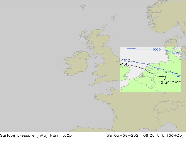 Surface pressure Harm .025 We 05.06.2024 09 UTC