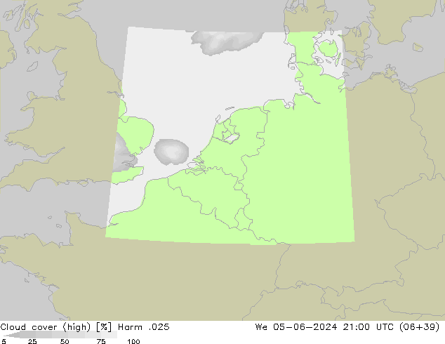 Cloud cover (high) Harm .025 We 05.06.2024 21 UTC