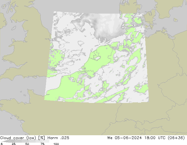 Bewolking (Laag) Harm .025 wo 05.06.2024 18 UTC