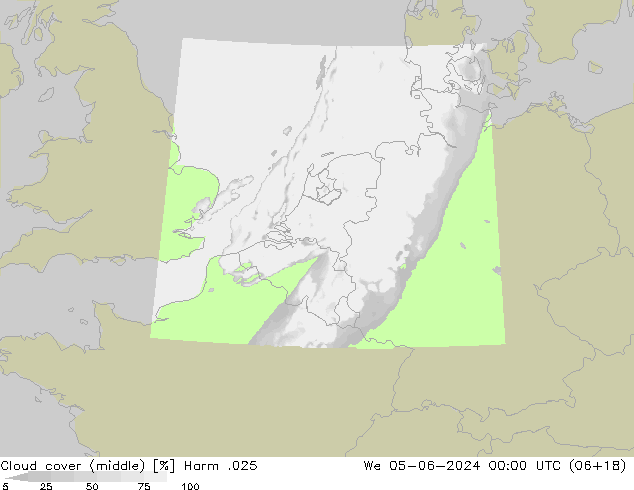 Bewolking (Middelb.) Harm .025 wo 05.06.2024 00 UTC