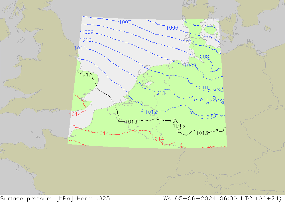 Surface pressure Harm .025 We 05.06.2024 06 UTC