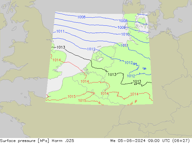 Atmosférický tlak Harm .025 St 05.06.2024 09 UTC