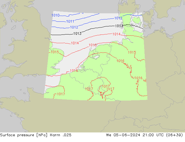 приземное давление Harm .025 ср 05.06.2024 21 UTC