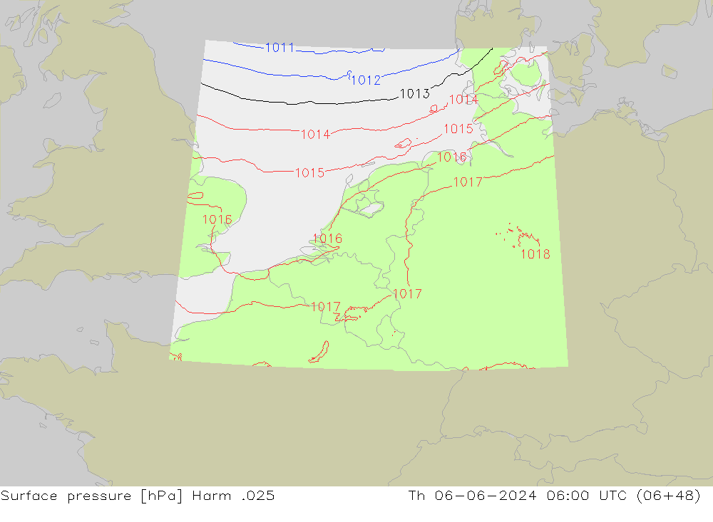 Luchtdruk (Grond) Harm .025 do 06.06.2024 06 UTC