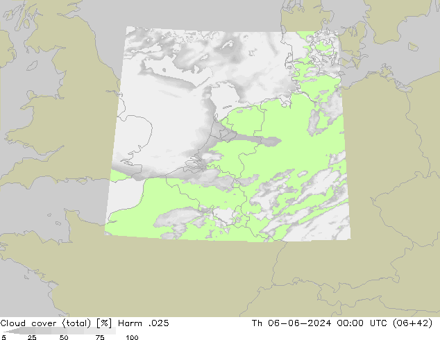 Bewolking (Totaal) Harm .025 do 06.06.2024 00 UTC