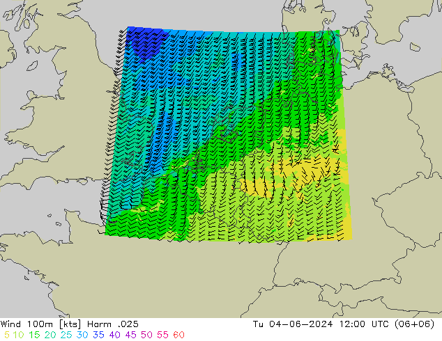 Wind 100m Harm .025 Di 04.06.2024 12 UTC