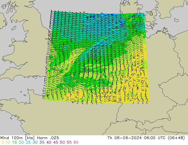 Wind 100m Harm .025 Th 06.06.2024 06 UTC