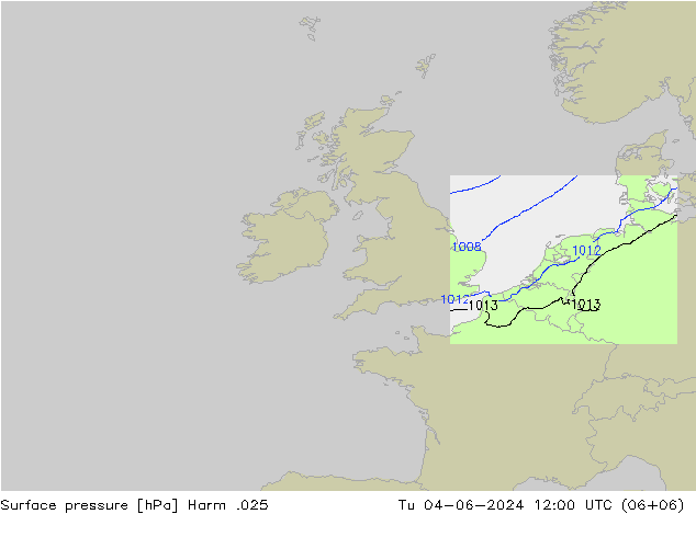 Atmosférický tlak Harm .025 Út 04.06.2024 12 UTC