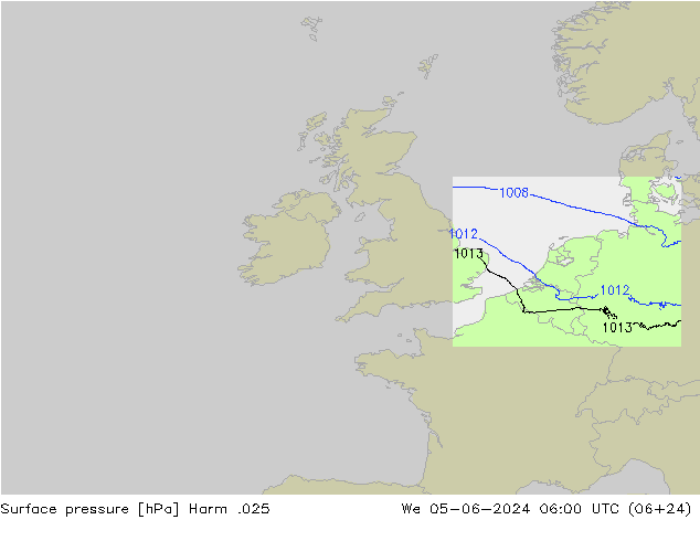 Surface pressure Harm .025 We 05.06.2024 06 UTC