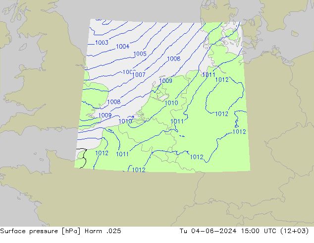 Surface pressure Harm .025 Tu 04.06.2024 15 UTC