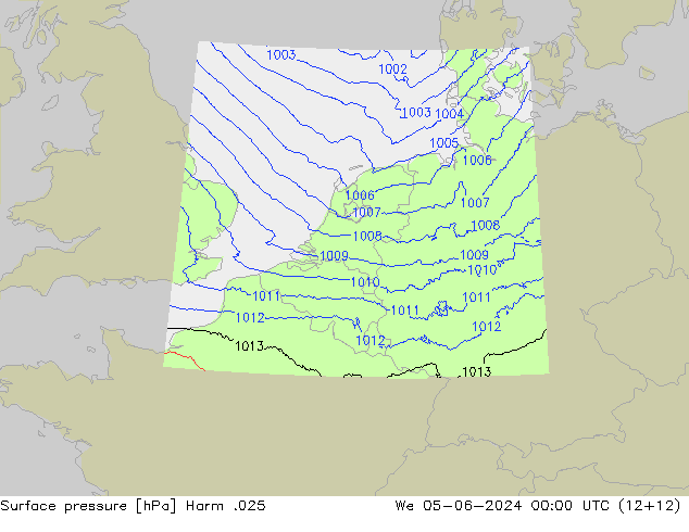 Atmosférický tlak Harm .025 St 05.06.2024 00 UTC