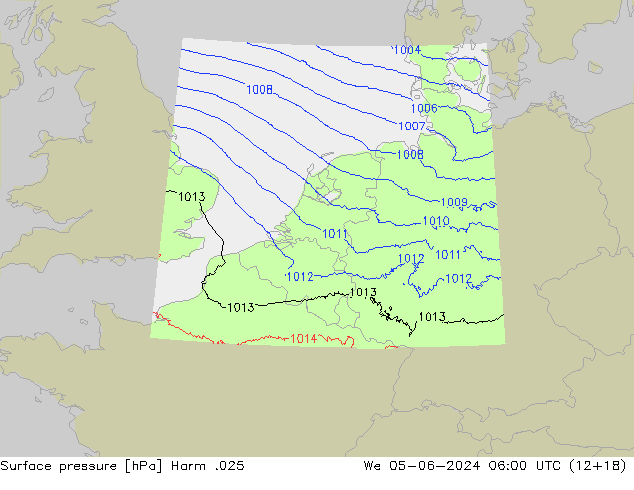 приземное давление Harm .025 ср 05.06.2024 06 UTC