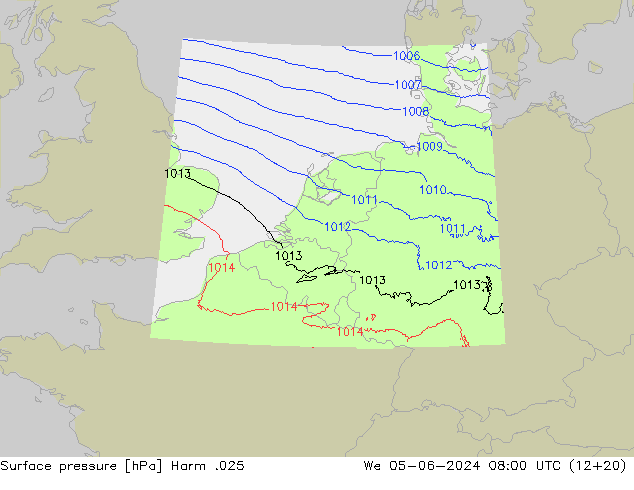 Atmosférický tlak Harm .025 St 05.06.2024 08 UTC