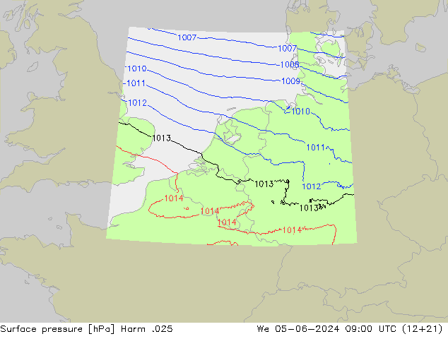 приземное давление Harm .025 ср 05.06.2024 09 UTC