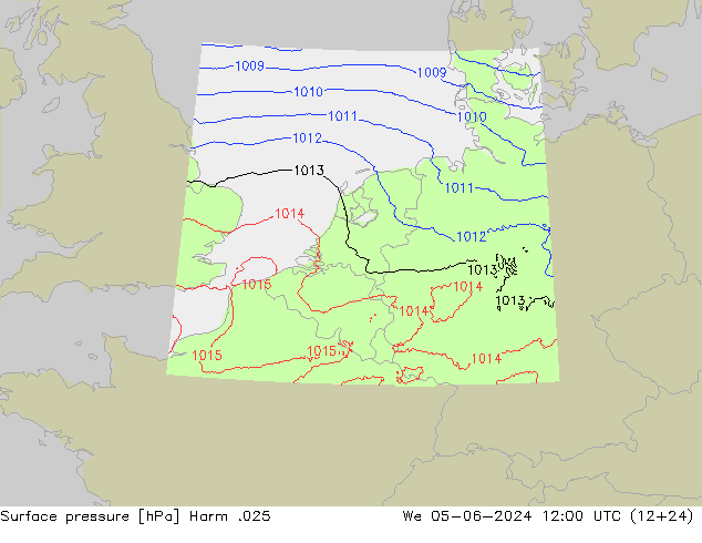 Surface pressure Harm .025 We 05.06.2024 12 UTC