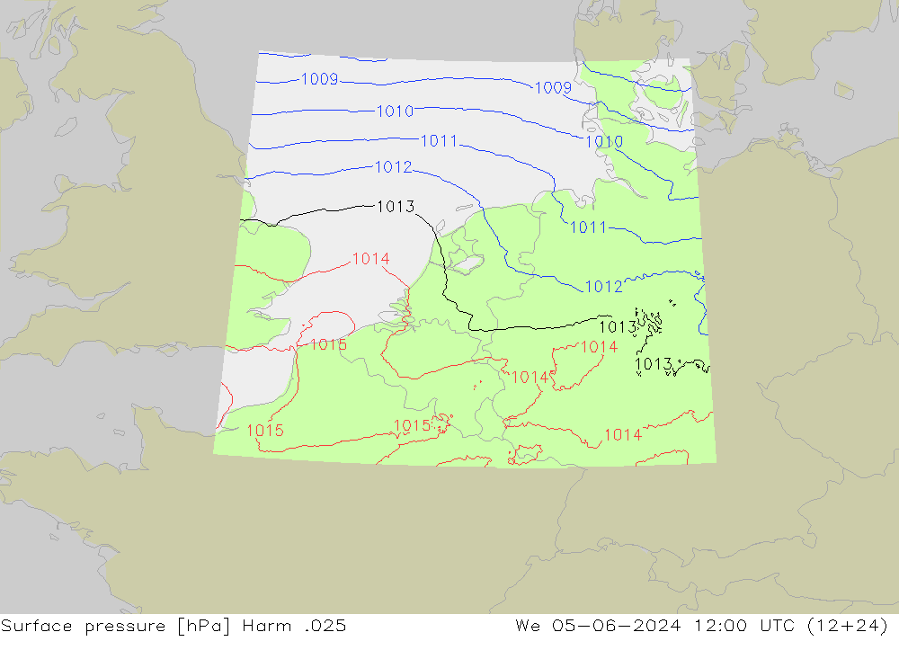 Surface pressure Harm .025 We 05.06.2024 12 UTC