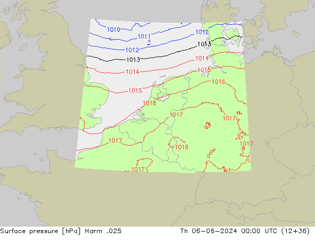 Surface pressure Harm .025 Th 06.06.2024 00 UTC