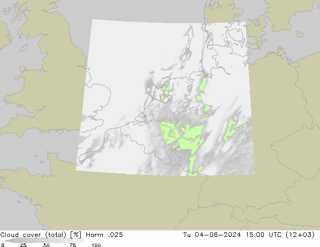Wolken (gesamt) Harm .025 Di 04.06.2024 15 UTC