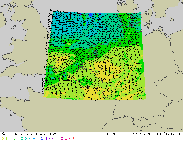 Vento 100m Harm .025 Qui 06.06.2024 00 UTC