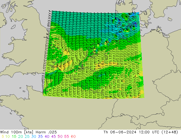 Wind 100m Harm .025 Th 06.06.2024 12 UTC