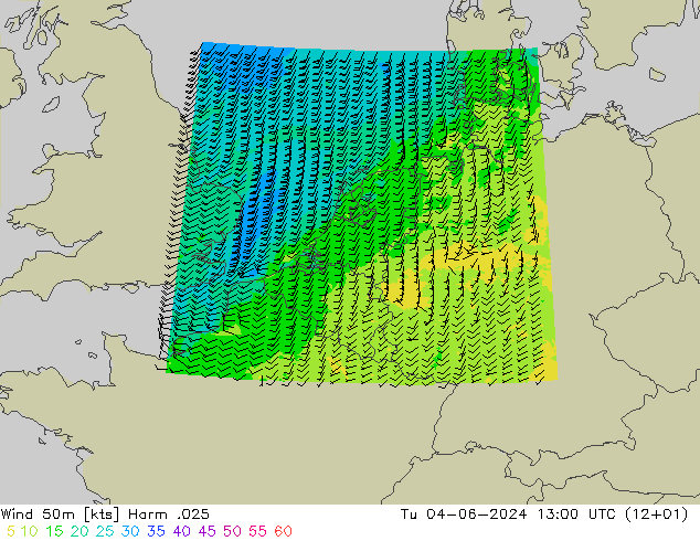 Wind 50m Harm .025 Tu 04.06.2024 13 UTC