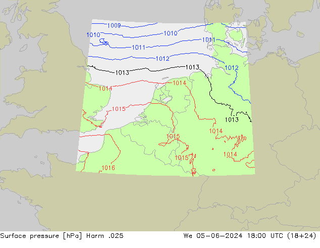 приземное давление Harm .025 ср 05.06.2024 18 UTC