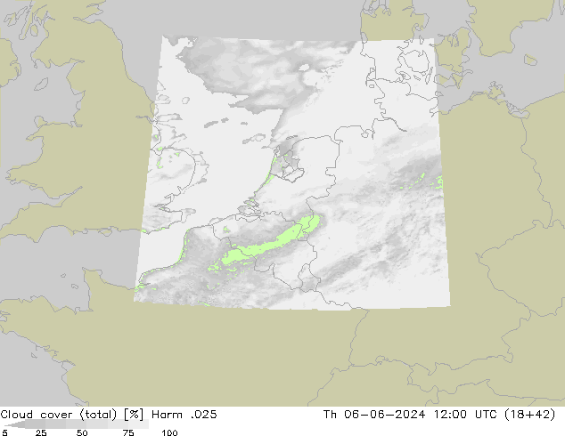 Bewolking (Totaal) Harm .025 do 06.06.2024 12 UTC