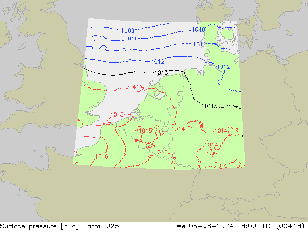 приземное давление Harm .025 ср 05.06.2024 18 UTC