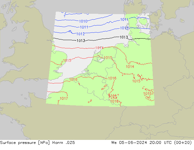 Presión superficial Harm .025 mié 05.06.2024 20 UTC