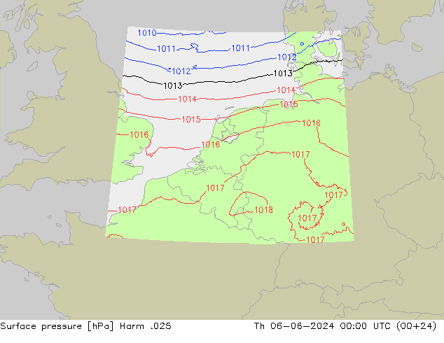 Pressione al suolo Harm .025 gio 06.06.2024 00 UTC