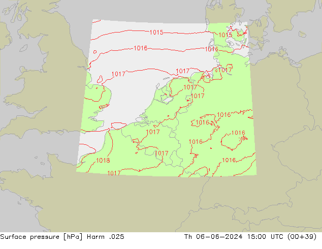 приземное давление Harm .025 чт 06.06.2024 15 UTC