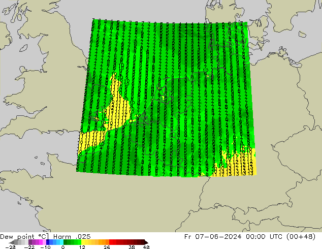 Dew point Harm .025 Fr 07.06.2024 00 UTC