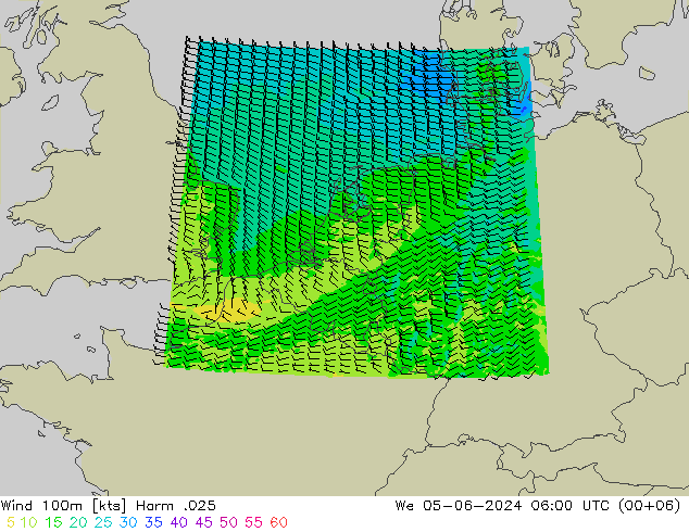 Viento 100m Harm .025 mié 05.06.2024 06 UTC