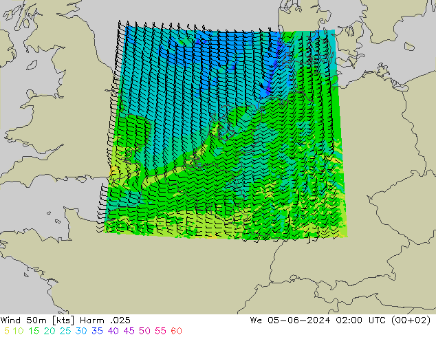 Wind 50m Harm .025 We 05.06.2024 02 UTC