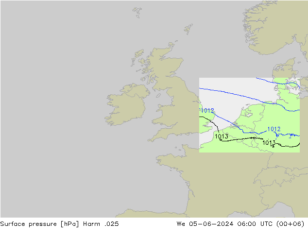 Surface pressure Harm .025 We 05.06.2024 06 UTC