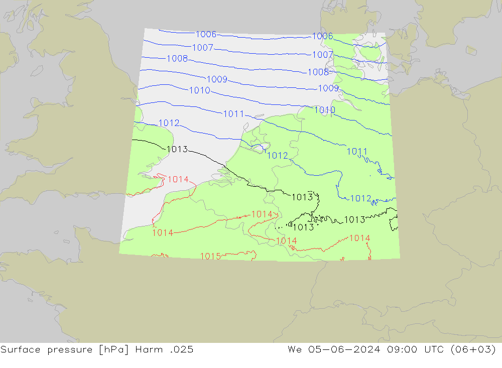 Surface pressure Harm .025 We 05.06.2024 09 UTC