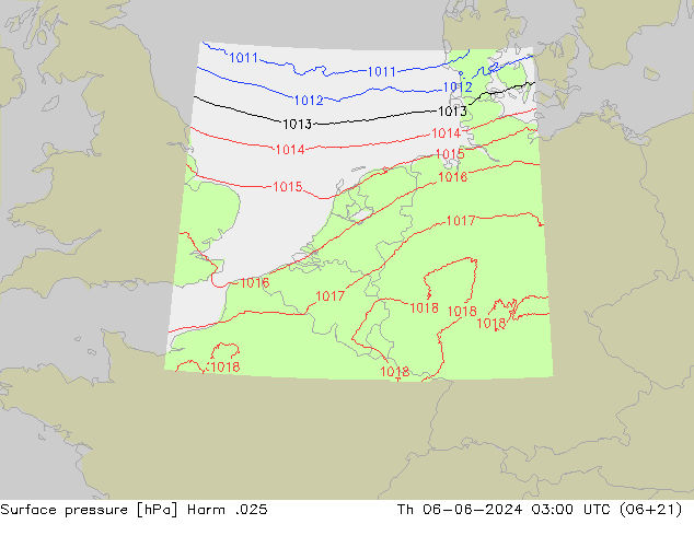 приземное давление Harm .025 чт 06.06.2024 03 UTC