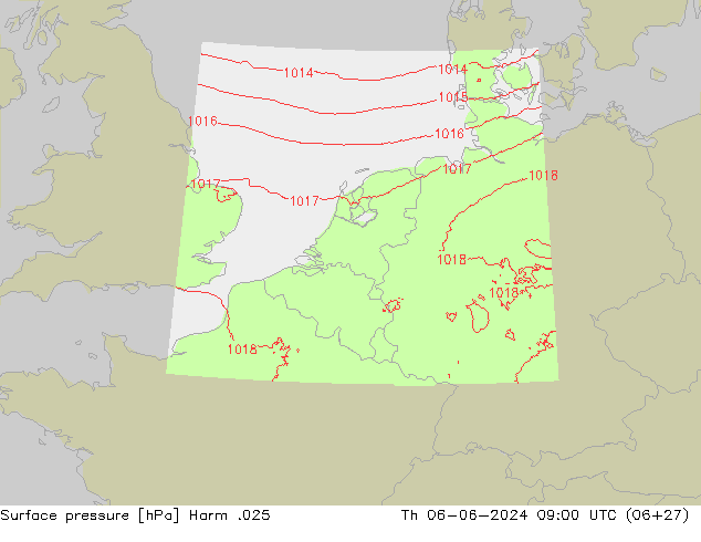 Surface pressure Harm .025 Th 06.06.2024 09 UTC