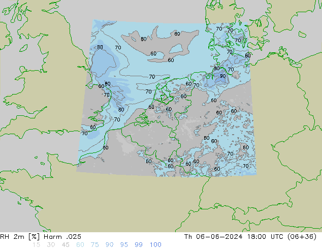 RH 2m Harm .025 czw. 06.06.2024 18 UTC
