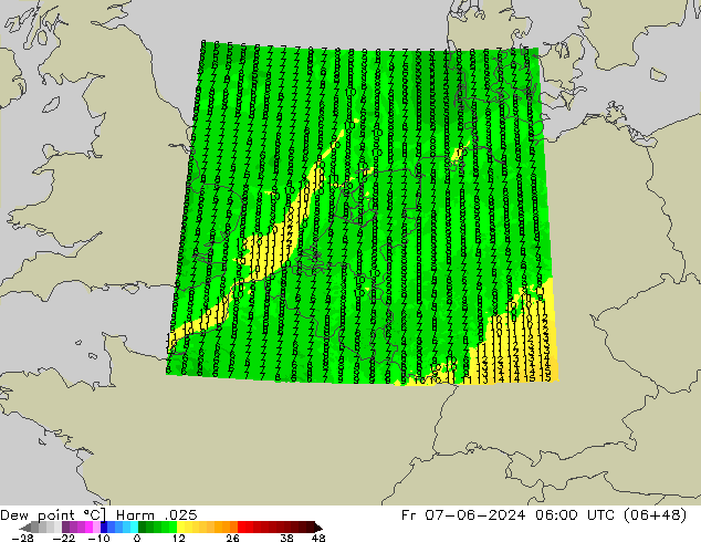 Dew point Harm .025 Fr 07.06.2024 06 UTC