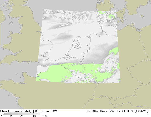 Cloud cover (total) Harm .025 Th 06.06.2024 03 UTC