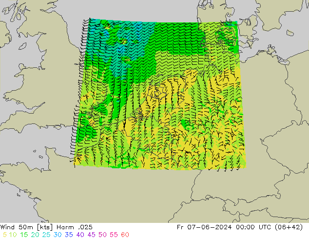 Wind 50 m Harm .025 vr 07.06.2024 00 UTC